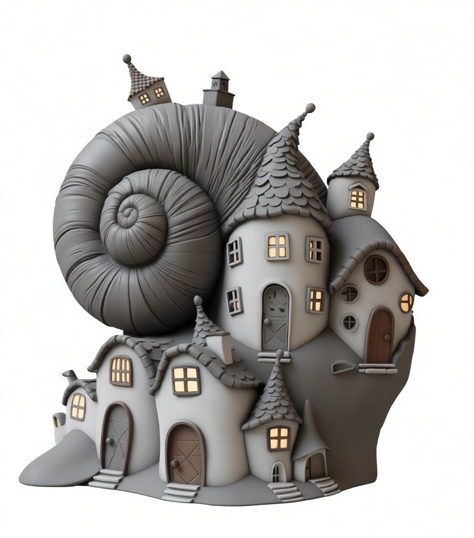 Snail Shell House Sculpture free 3D printable STL