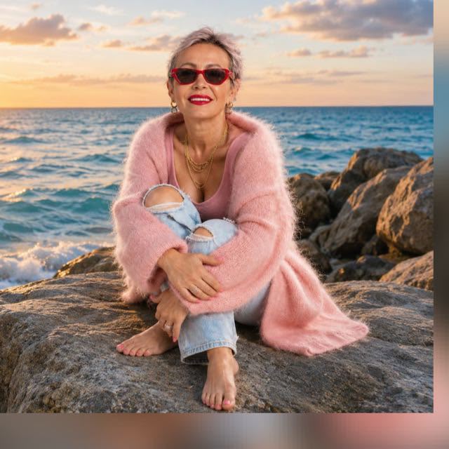 Woman Sitting by Ocean free 3D printable STL