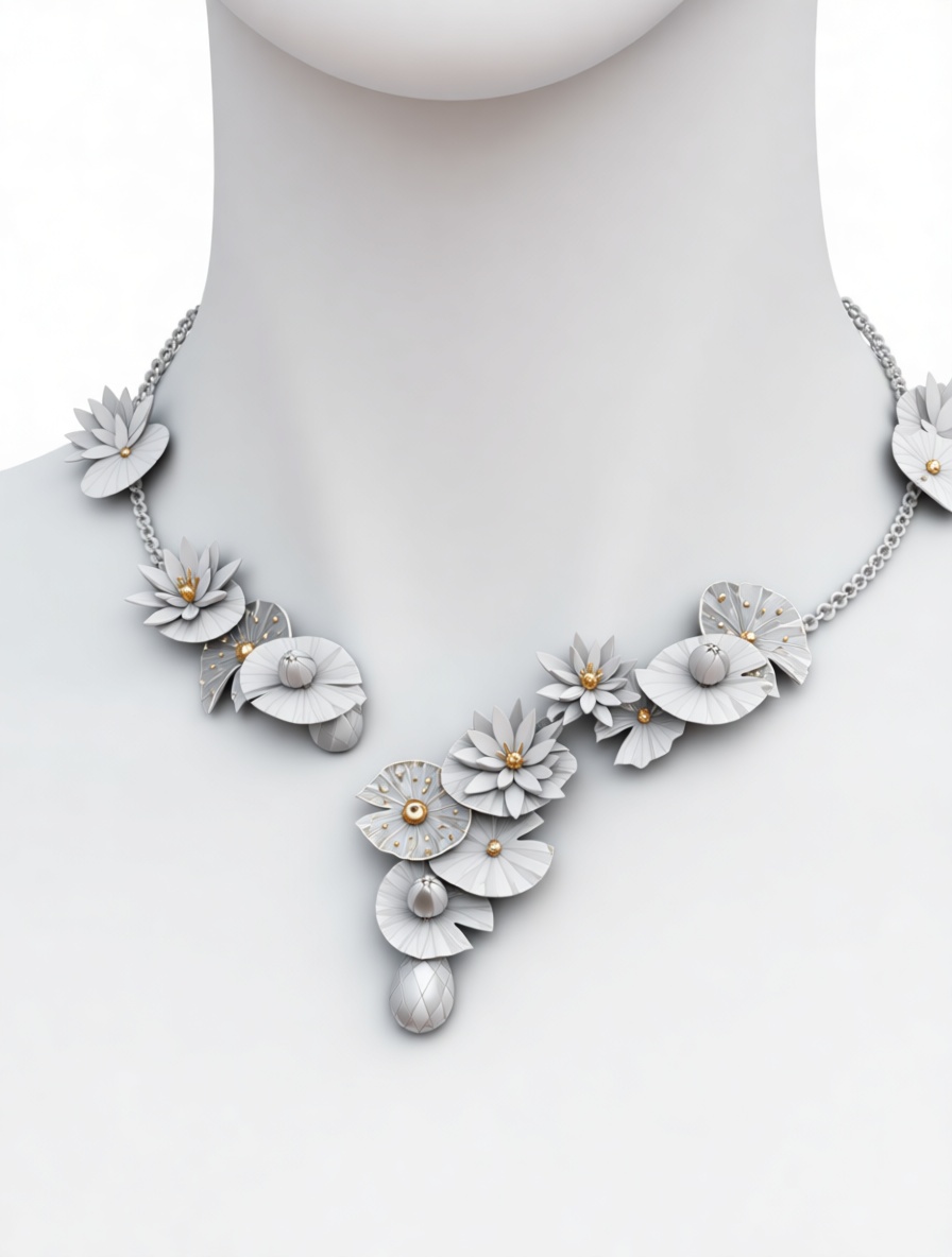 Lotus Flower Necklace free 3D printable STL