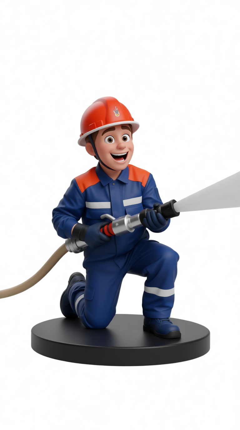 Firefighter Kneeling Figurine free 3D printable STL