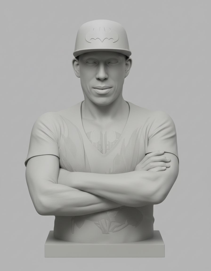 Stylized Superhero Bust free 3D printable STL