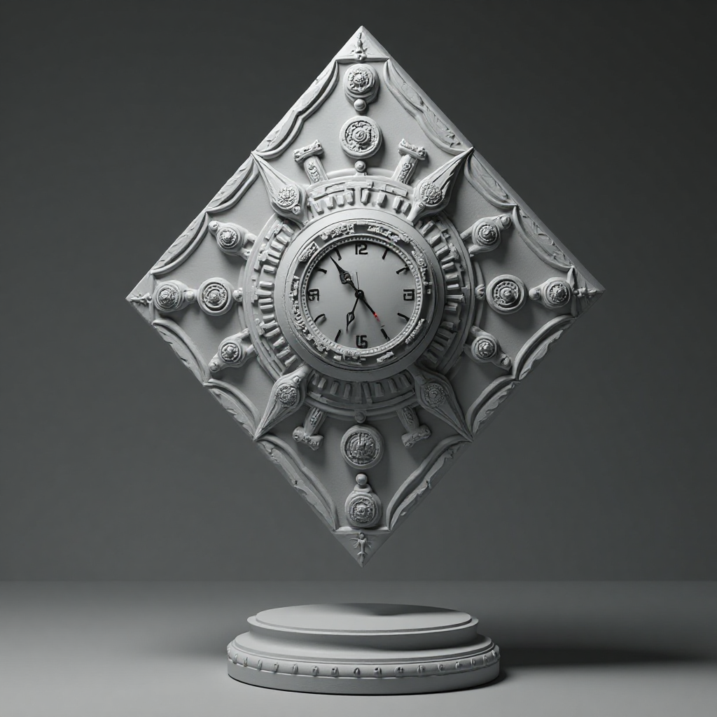 Diamond Shield with Clock free 3D printable STL
