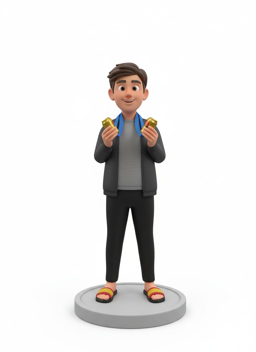 Cheerful Character with Gold free 3D printable STL