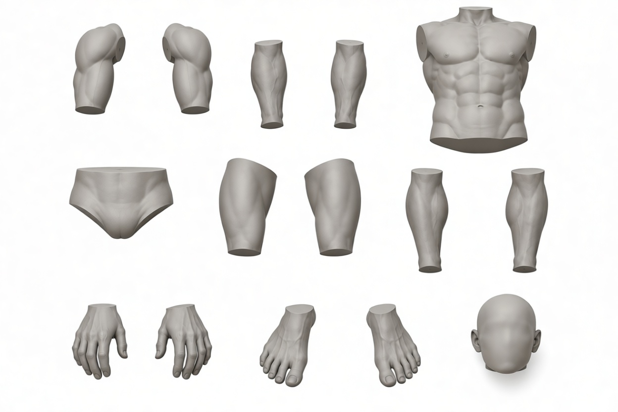 Human Anatomy Model Set free 3D printable STL