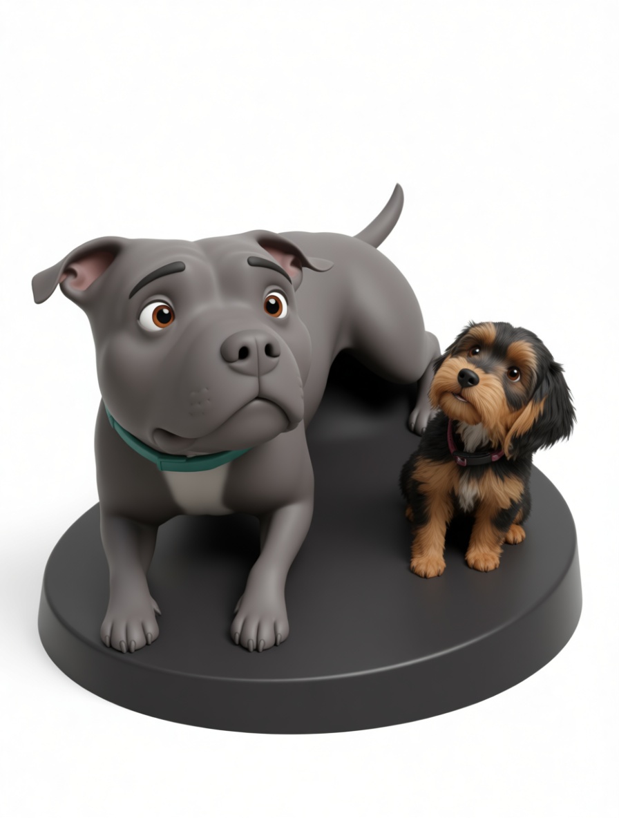 Staffordshire Bull Terrier and Dachshund Figurines free 3D printable STL