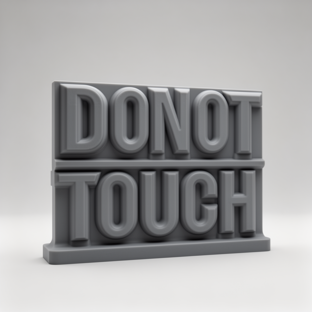 Do Not Touch Sign free 3D printable STL