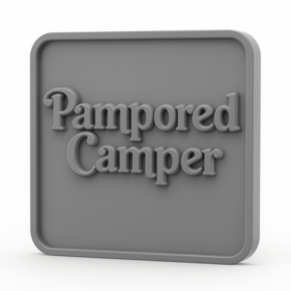 Pampered Camper Sign free 3D printable STL
