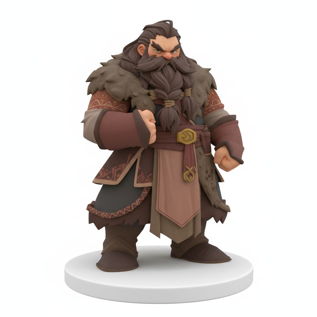 Dwarf Warrior Figure free 3D printable STL