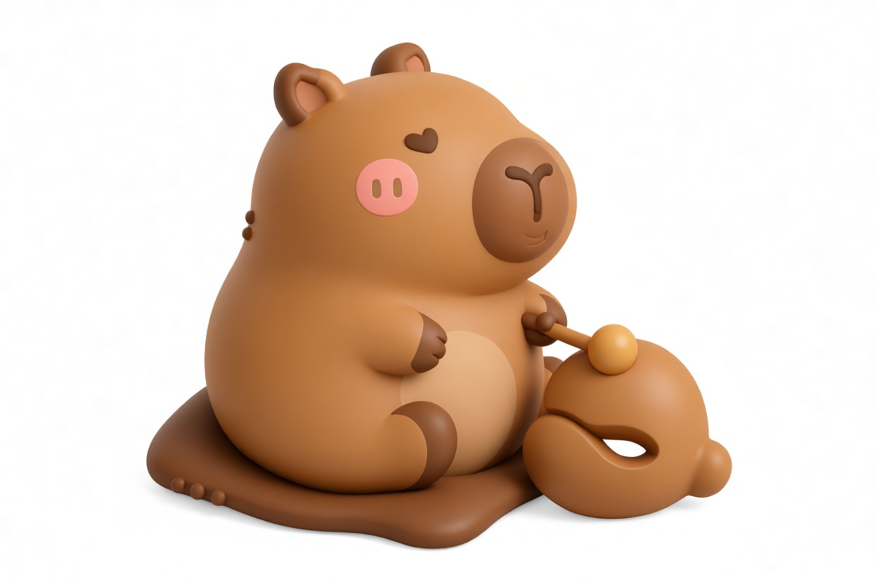 Capybara Figurine with Gong free 3D printable STL
