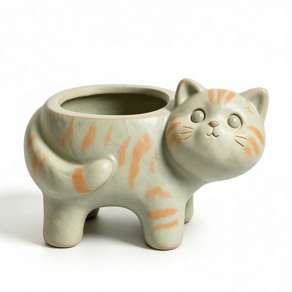 Tabby Cat Planter free 3D printable STL