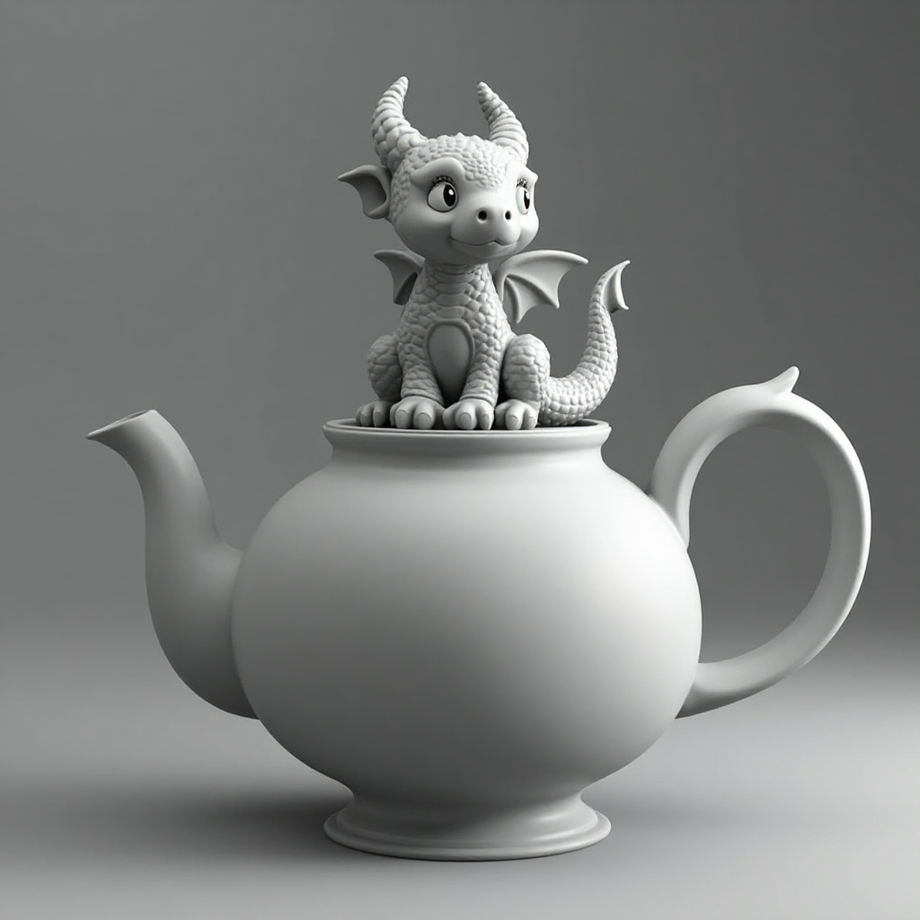 Baby Dragon Teapot free 3D printable STL