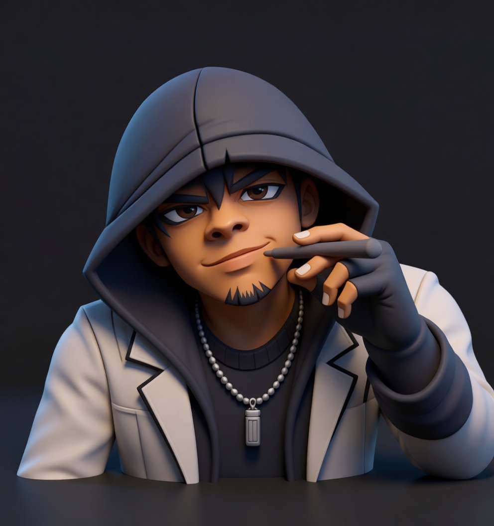 Stylized Hooded Man Bust free 3D printable STL