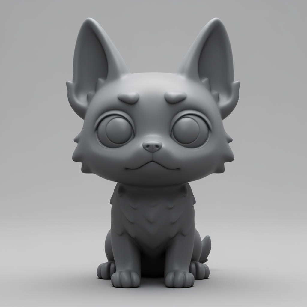 Chibi Fantasy Dog Figurine free 3D printable STL