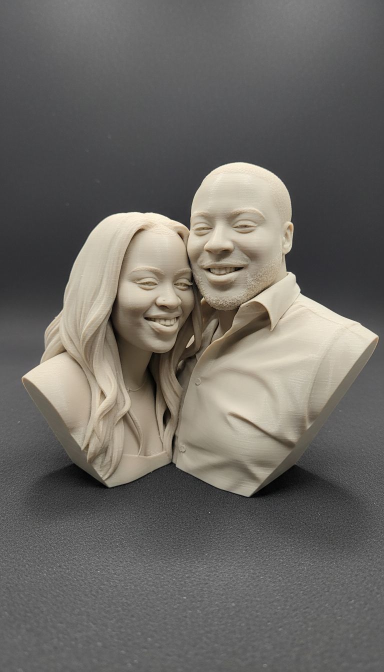 Couple Bust Sculpture free 3D printable STL