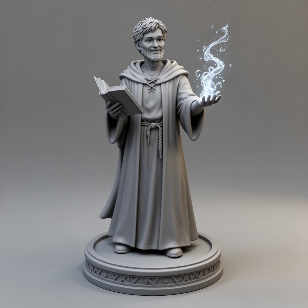 Medieval Sorcerer Figurine free 3D printable STL