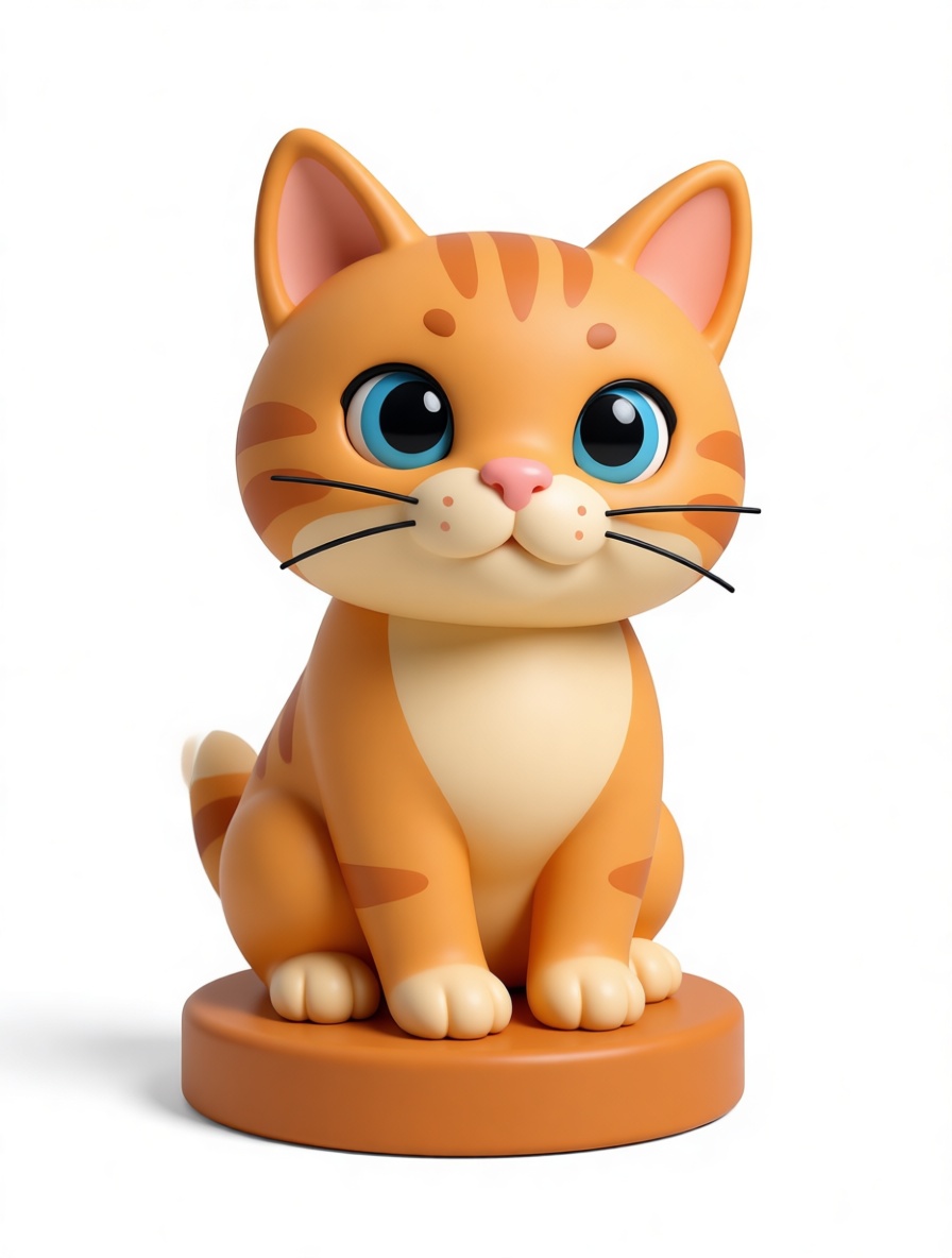 Orange Tabby Cat Figurine free 3D printable STL