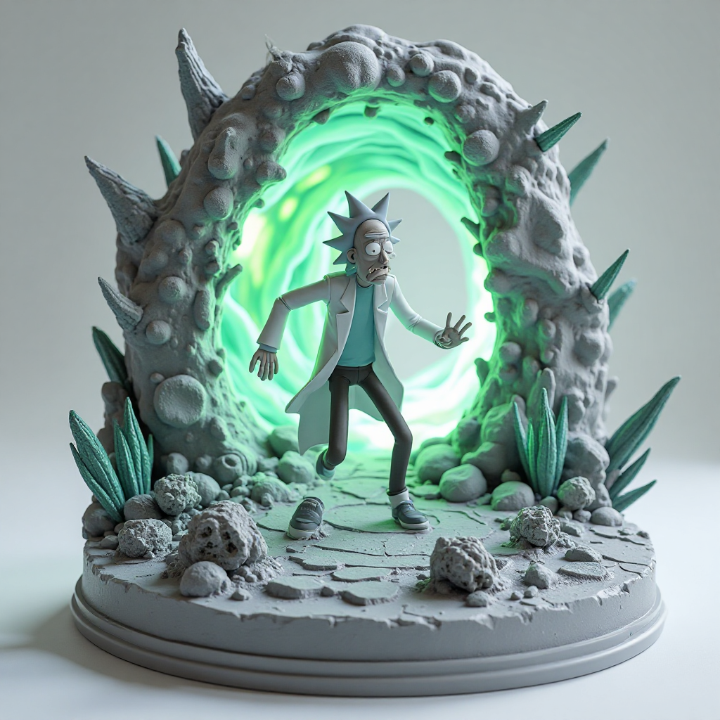 Rick and Morty Diorama Figurine free 3D printable STL
