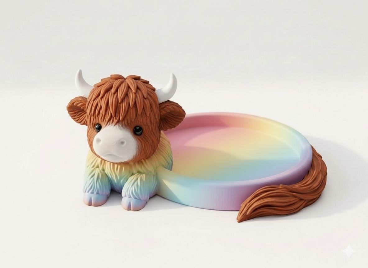 Highland Cow Trinket Dish free 3D printable STL