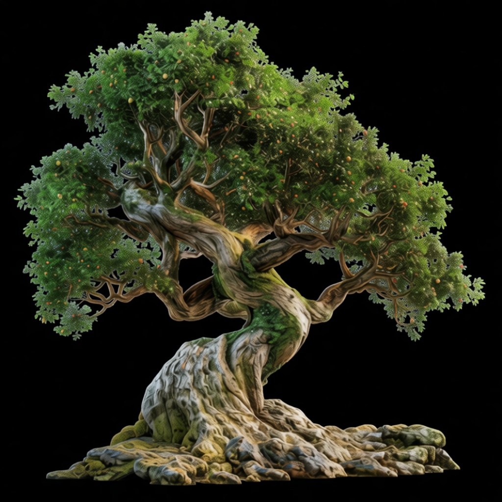 Ancient Bonsai Tree Sculpture free 3D printable STL
