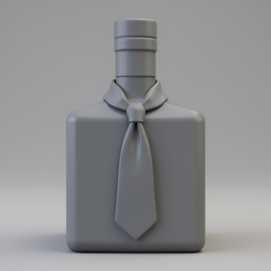 Square Whiskey Bottle Figurine free 3D printable STL