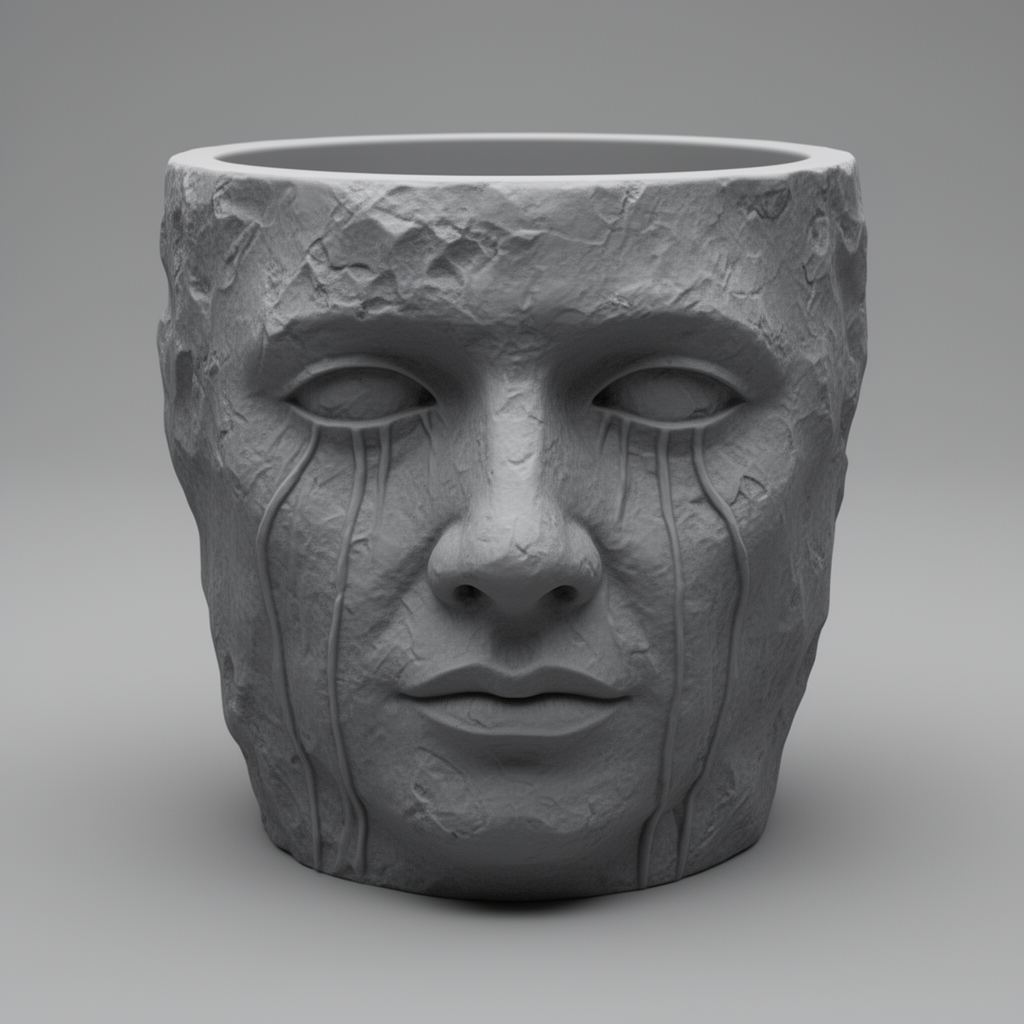 Fossil Face Plant Pot free 3D printable STL