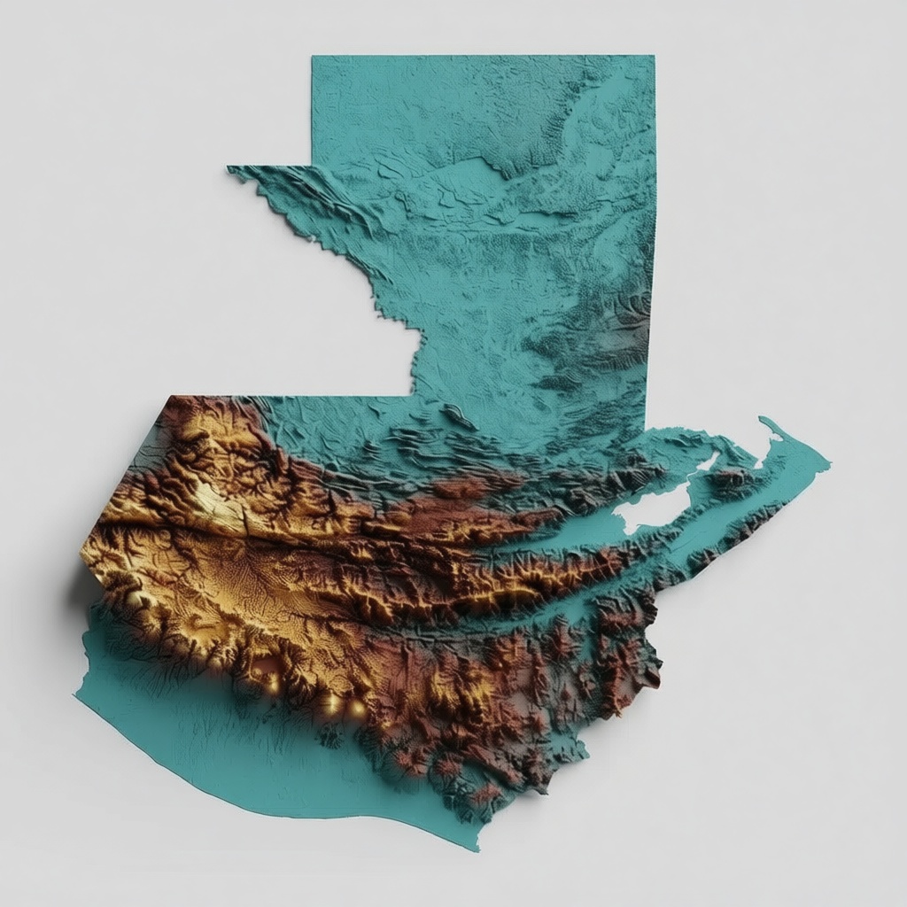 Guatemala Terrain Map free 3D printable STL