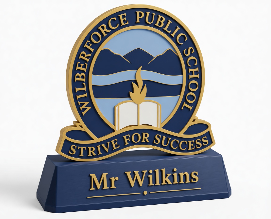 Wilberforce Public School Plaque free 3D printable STL