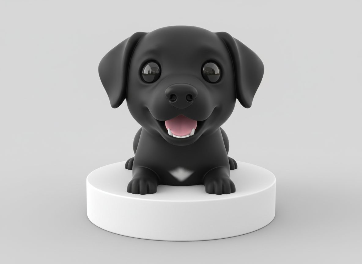 Black Labrador Puppy Figurine free 3D printable STL