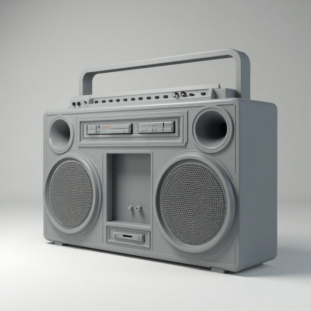 Retro Boom Box Model free 3D printable STL