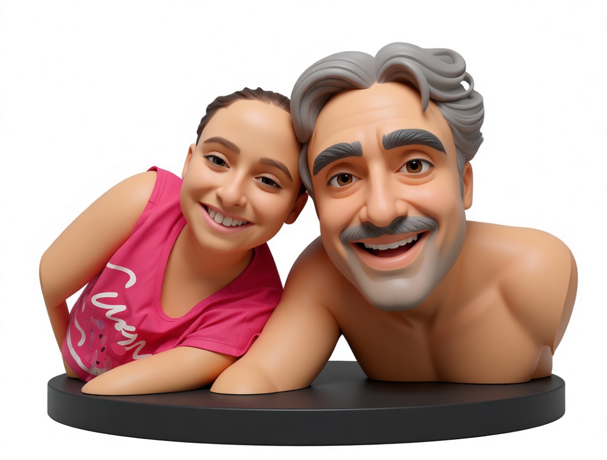 Father and Daughter Bust free 3D printable STL