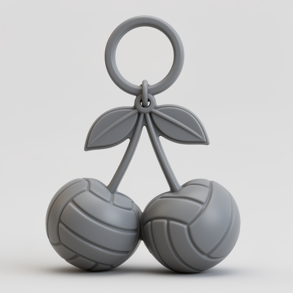 Cherry Volleyball Keychain free 3D printable STL