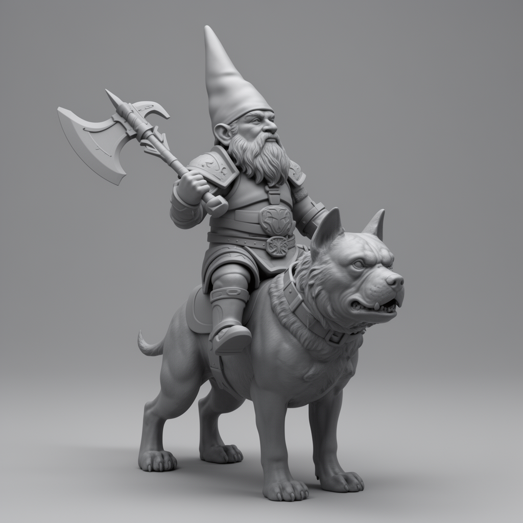 Gnome Fighter Miniature free 3D printable STL
