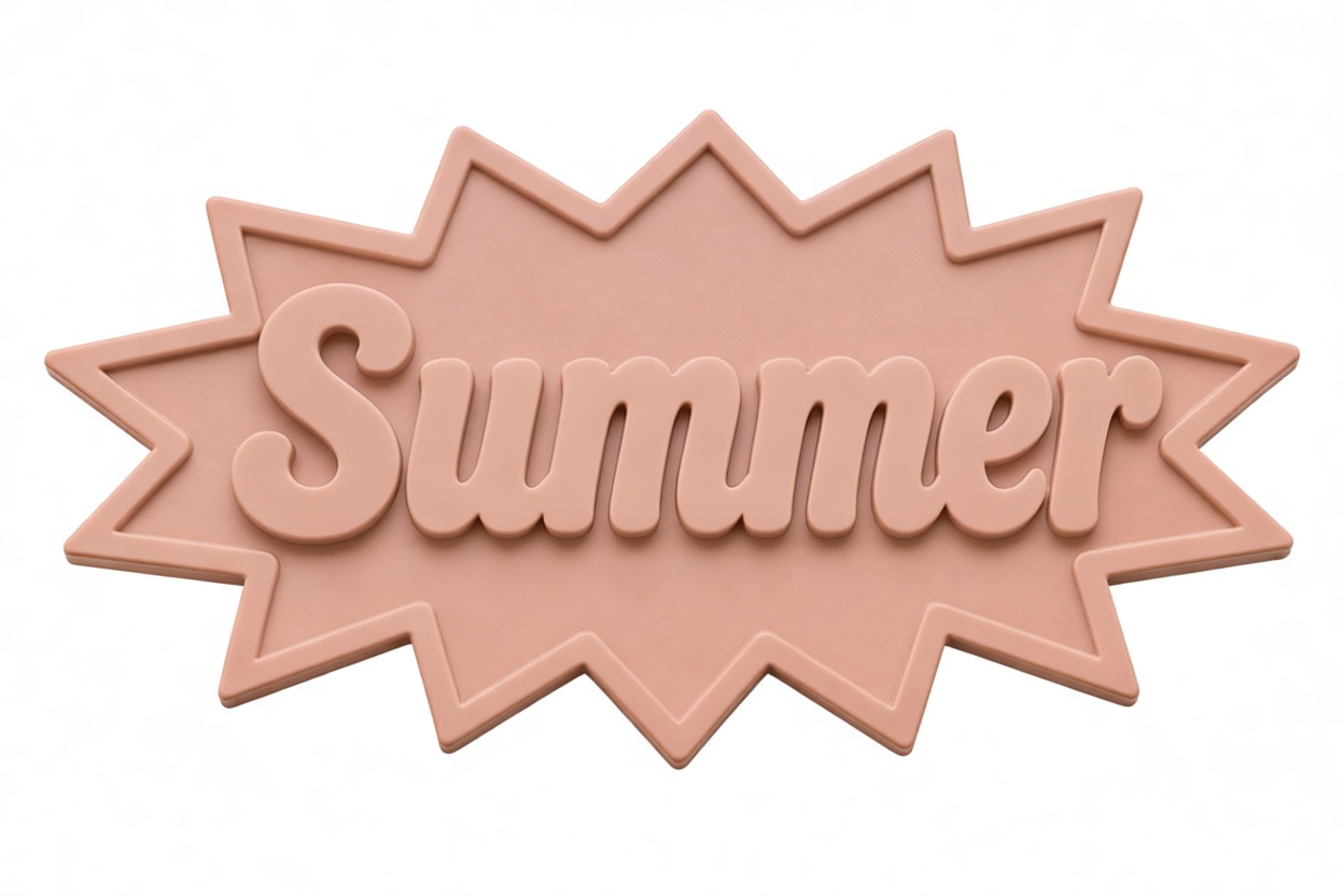 Summer Text Plaque free 3D printable STL