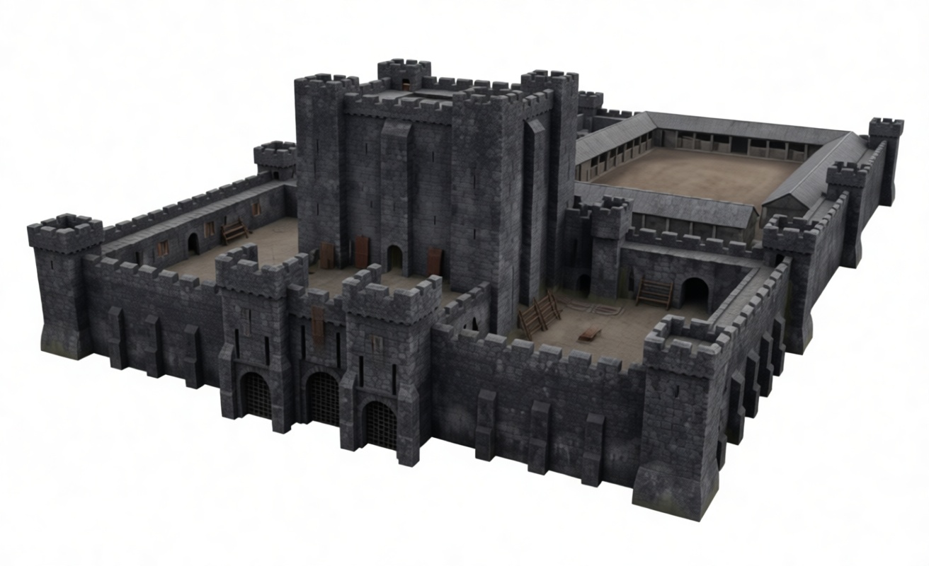 Medieval Castle Model free 3D printable STL