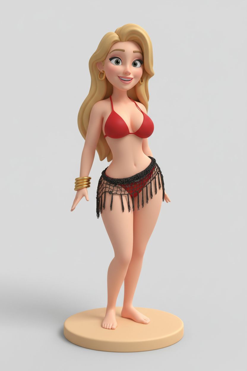 Blonde Bikini Girl Figurine free 3D printable STL