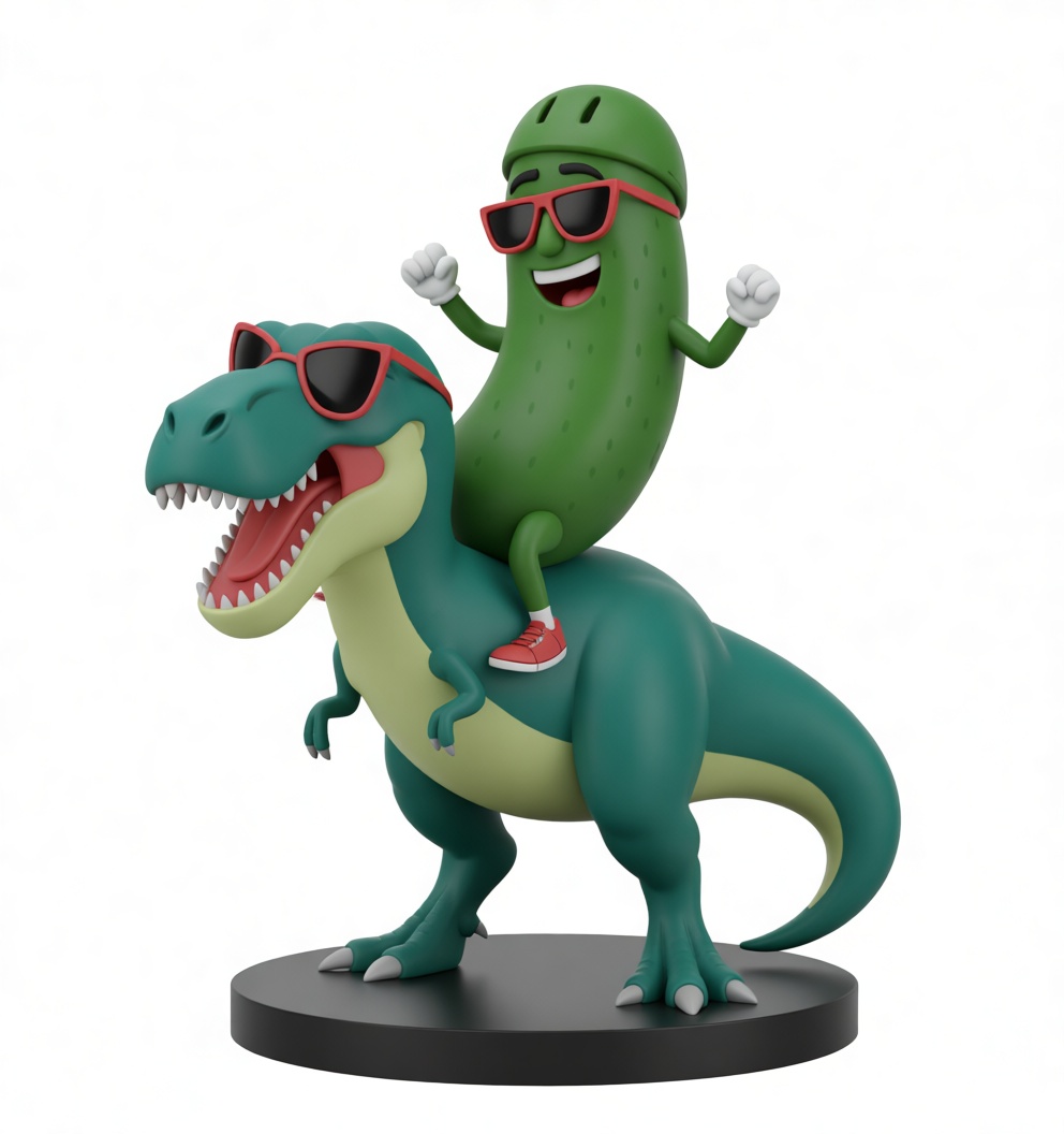 Pickle Rider Dinosaur Figurine free 3D printable STL