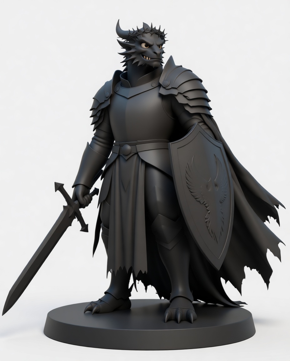 Dragonborn Paladin Figurine free 3D printable STL