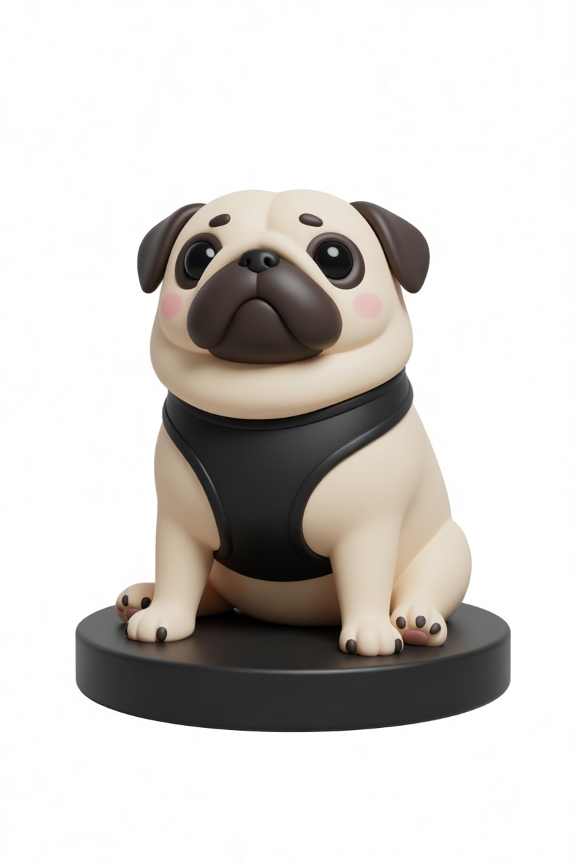 Pug Dog Figurine free 3D printable STL