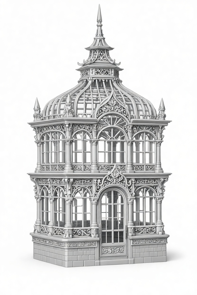 Victorian Greenhouse Model free 3D printable STL