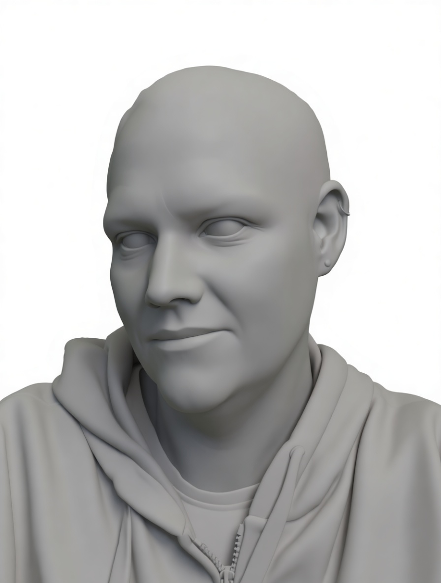 Bald Man Bust free 3D printable STL