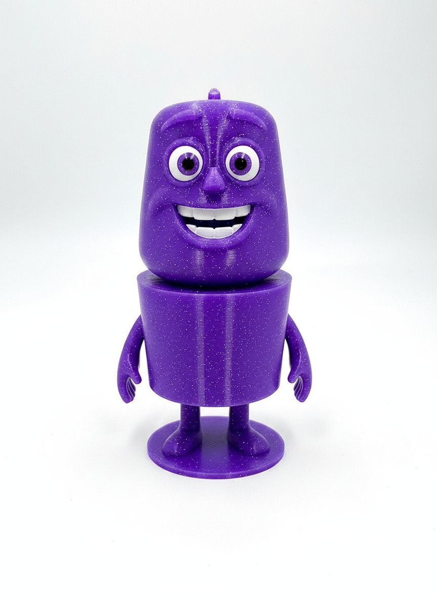 Purple Cartoon Robot Figurine free 3D printable STL