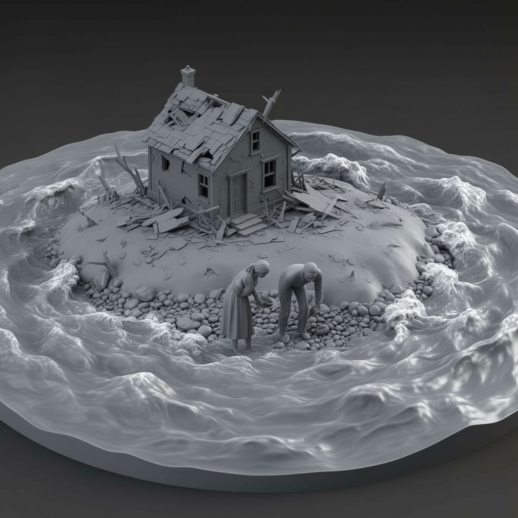 Flooded House Diorama free 3D printable STL