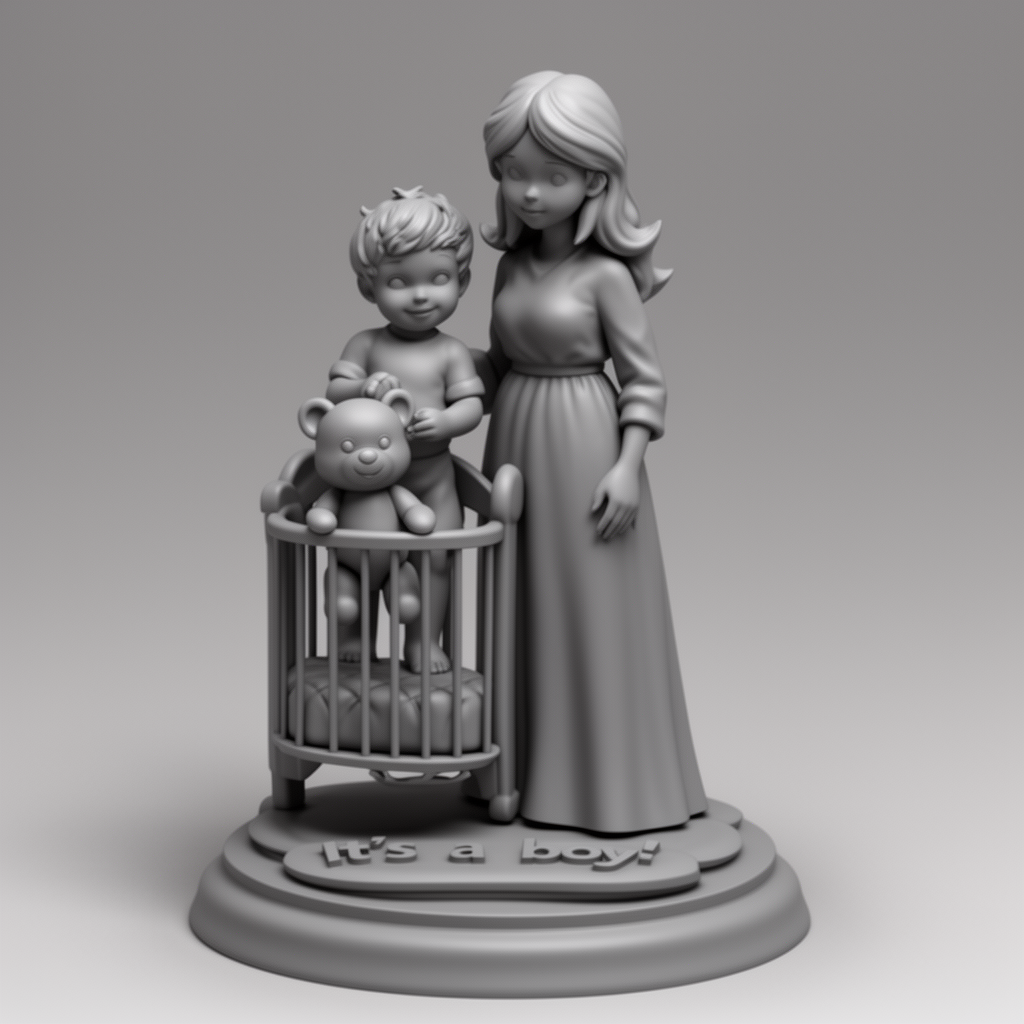 Boy and Woman Statue free 3D printable STL