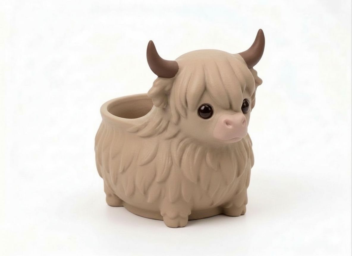 Highland Cow Planter free 3D printable STL