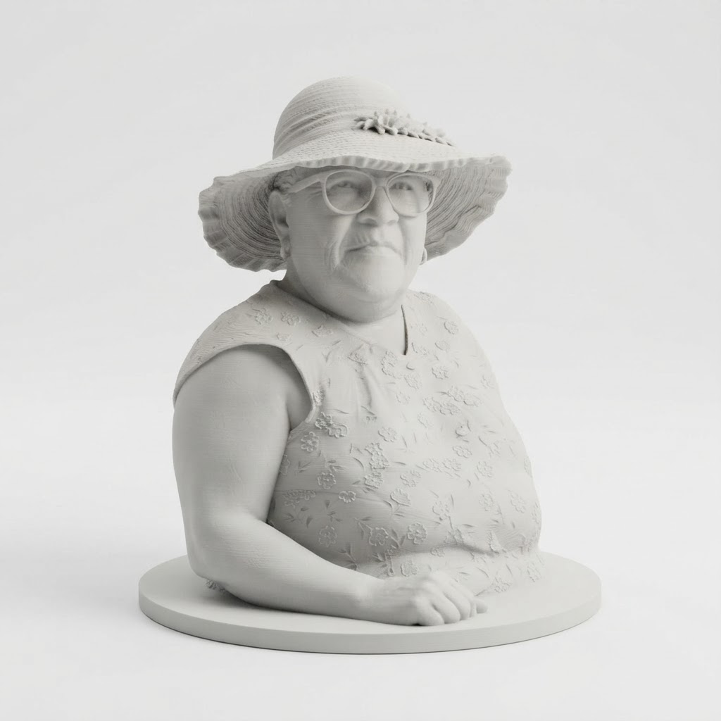 Elderly Woman Bust free 3D printable STL