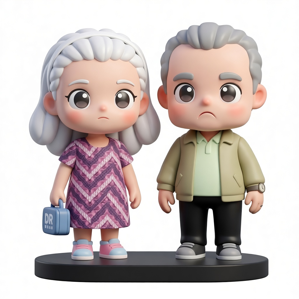 Squid Game Grandpa and Grandma Figurines free 3D printable STL