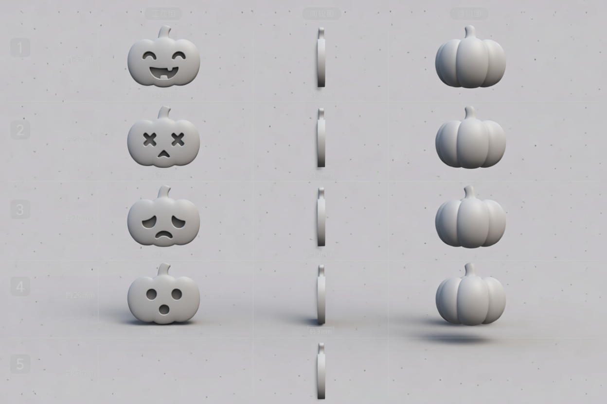 Halloween Pumpkin Faces Set free 3D printable STL