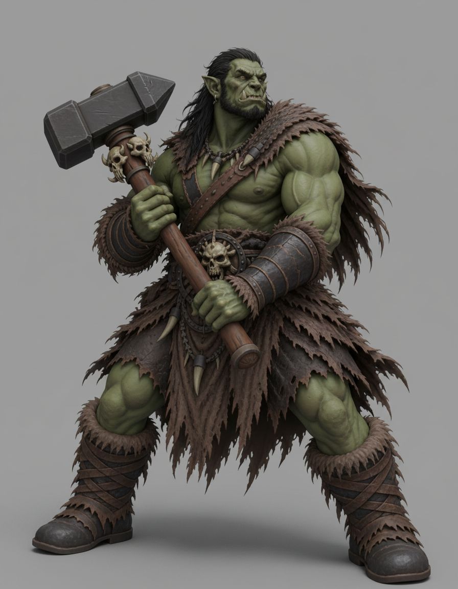Orc Warrior Figurine free 3D printable STL
