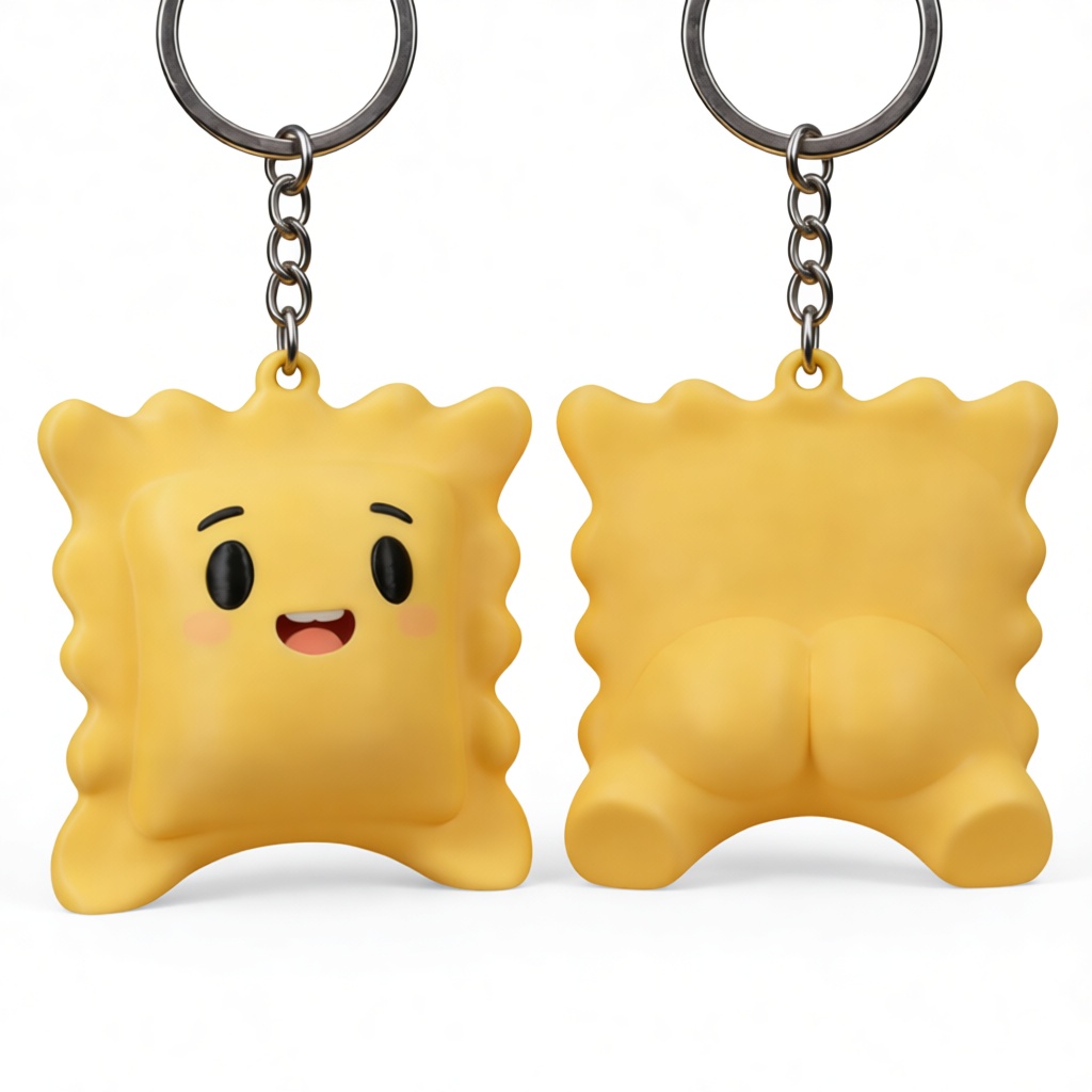 Ravioli Keychain Figurine free 3D printable STL
