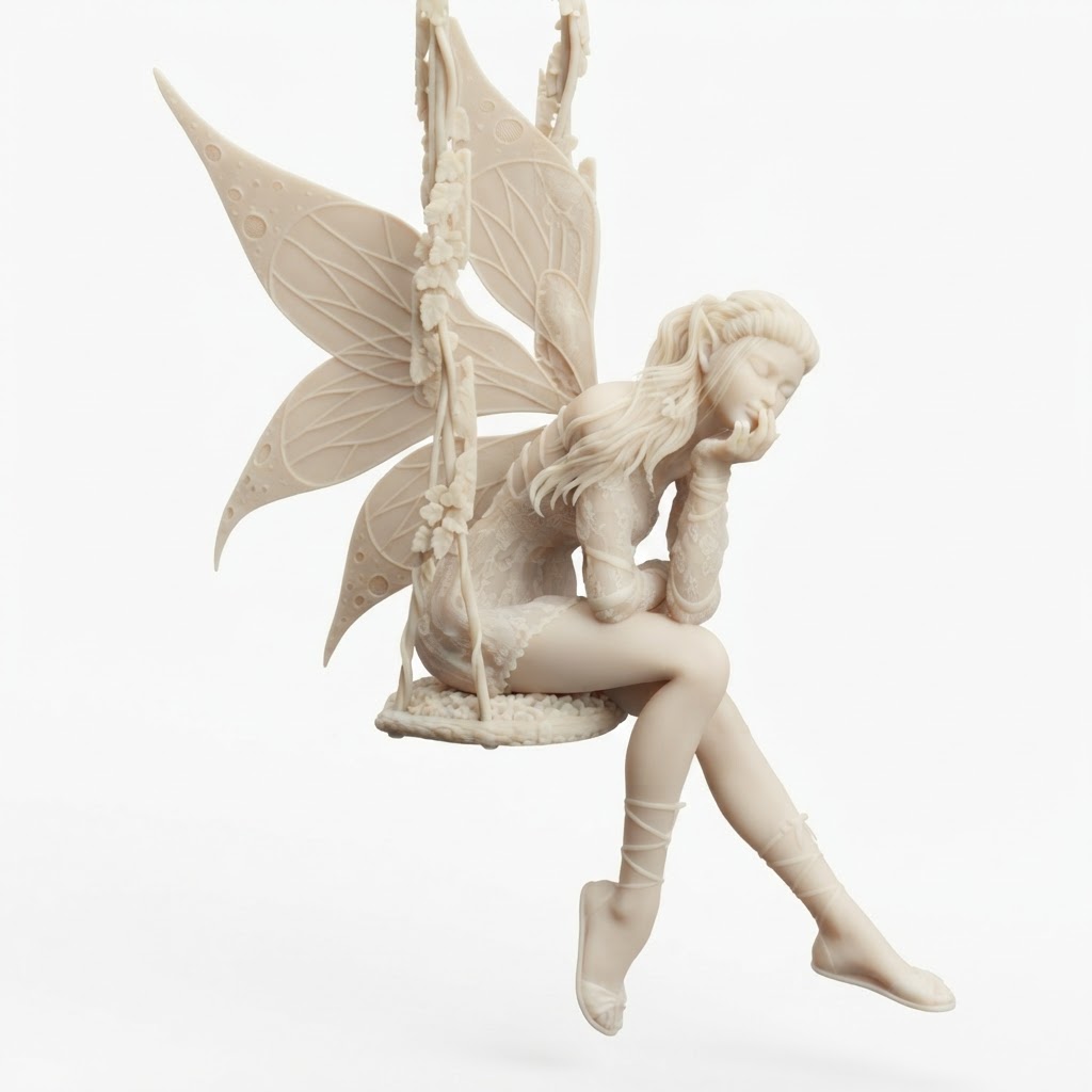 Fairy on Swing Figurine free 3D printable STL